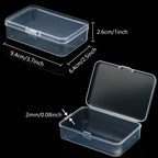 SATINIOR 24 Packs Small Clear Plastic Beads Storage Containers Box with Hinged Lid for Storage of Small Items, Crafts, Jewelry, Hardware (3.7 x 2.5 x 1 Inches)