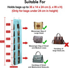 Lirex Over the Door Organizer, 2 Pack Handbag Storage with 6-Tier Space-Saving for Door or Closet, Handbag Hanger, Light Blue