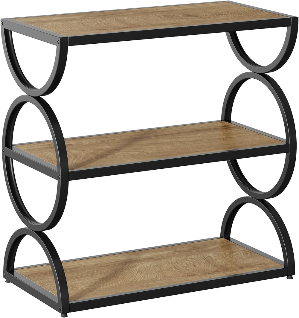 Tribesigns 3-Tier End Table, Narrow Side Table with Storage Shelves, Industri...