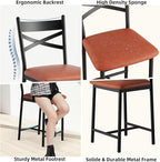 GarveeHome Bar Stools Set of 2, Counter Height Bar Chairs with Back and Thick Cushion, Upholstered Dining Chairs with Padded Seat, Barstools for Kitchen Island, Bar, Dining Room, Modern Brown