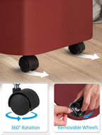 efluky Laundry Basket with Wheels, Tall Rolling Laundry Hamper with Lid and Removable Bag, Aesthetic Dirty Clothes Hamper on Wheels for Laundry Room, Bedroom, Dorm and Bathroom, 100L Rose Red