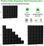 C&AHOME Cube Storage Organizer, 30-Cube Shelves Units, Closet Cabinet, DIY Plastic Modular Book Shelf, Ideal for Bedroom, Living Room, Office, 60.6" L x 12.4" W x 72.6" H Black UPCS30H