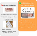 2Pack Deli Meat Container & Bacon Container for Refrigerator & Chease Keeper– 304SS Airtight Fridge Storage Box with Date Tracker, BPA-Free & Dishwasher Safe,Creamy White