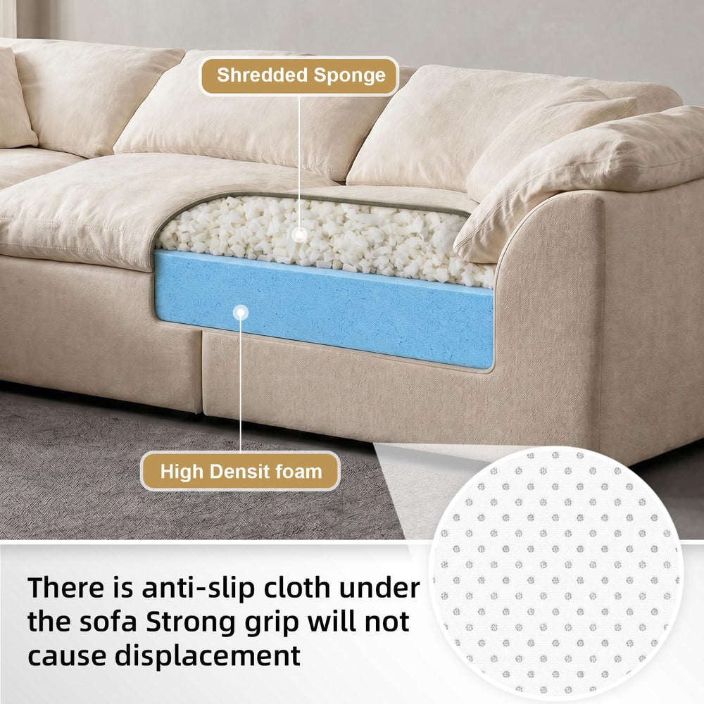 109" Cloud Couch Sectional for Living Room, Oversized Modular L Shaped S...