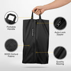 Comfyanno Travel Shoe Bag, Shoe Storage Bag for Packing in Suitcase, Resist Odor & Dust, Portable Sneaker Bag with Zipper, Travel Essentials, 17.7x9.8 in - Black