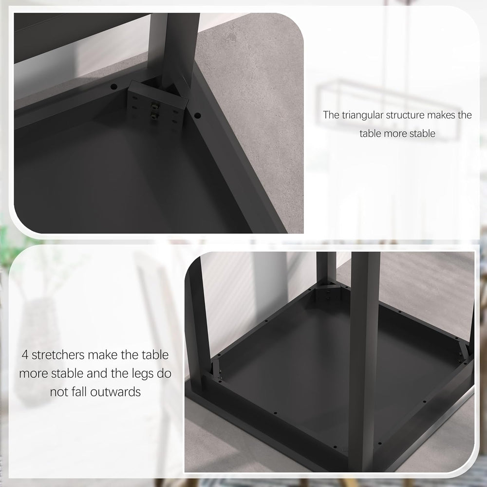 27.5 inch Bar Table and Chairs Set, Solid Wood Bar Height Pub Table and Chair...