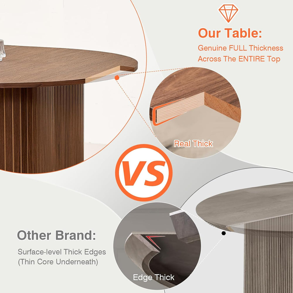 70.8" Oval Table for 4 6 Person, Modern Farmhouse Kitchen Dinner Table f...