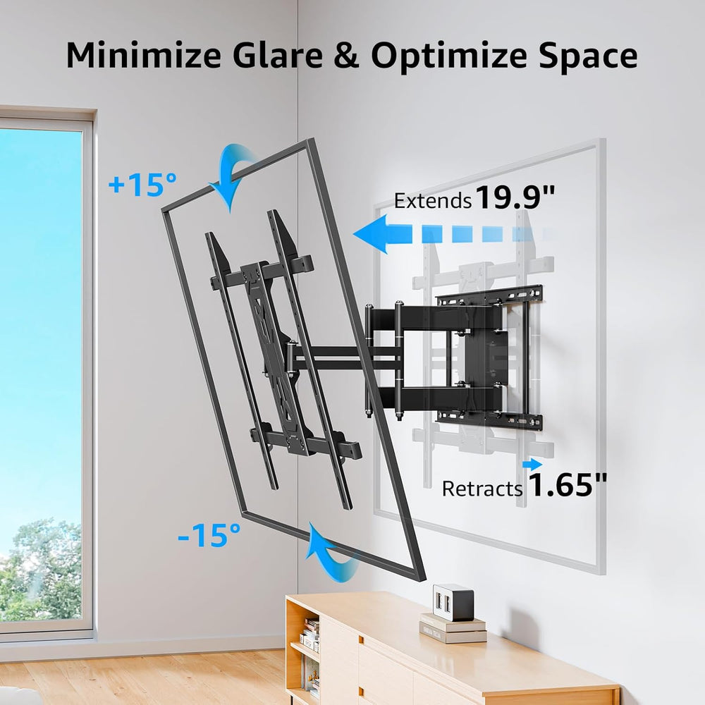 MOUNTUP TV Wall Mount Holds 250 lbs for 50-110 inch Large TVs, Heavy Duty Ful...