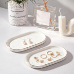 Shappy 12 Pcs Ceramic Jewelry Tray 7 x 4 in Oval Shape | Ring Dish Bulk Decorative Trinket Dish for Bridal Christmas Birthdays Gifts