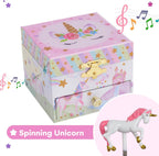 Jewelkeeper Jewelry Box for Girls with 1 Drawer - Unicorn Musical Jewelry Box, Beautiful Dreamer Tune, Spinning Unicorn Doll, Little Girl Music Box, Gifts for 5 Year Old Girls, Engineered Wood
