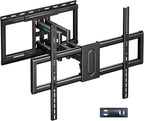 Pegzone Full Motion TV Wall Mount for 43-100 Inch TVs up to 176lbs, 25.2" Extension, Swivel Heavy Duty TV Bracket, Sliding Dual Arms for Off-Center Studs, Fits 16"/ 18" /24" Wood Studs, VESA 800x600