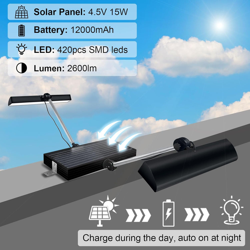 Solar Sign Light, 420Pcs LED 12000mAh Battery,Wireless Billboard Light,IP65 W...
