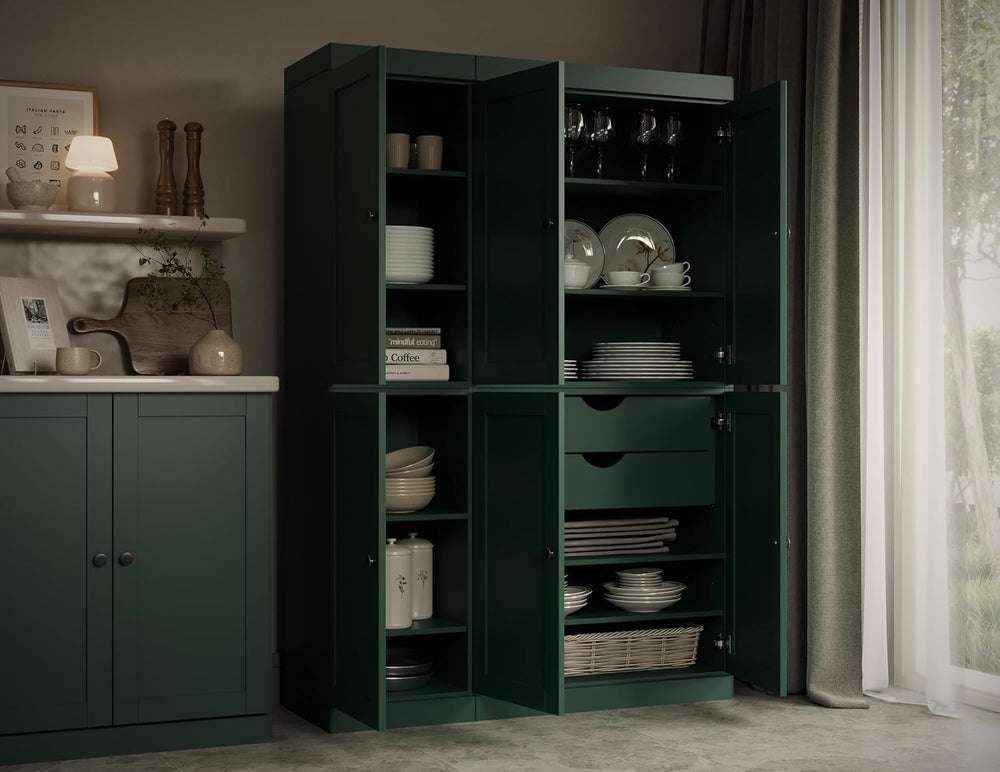 Palace Imports Solid Wood Kitchen Pantry Cabinet 71.5" Tall, 48.5" ...