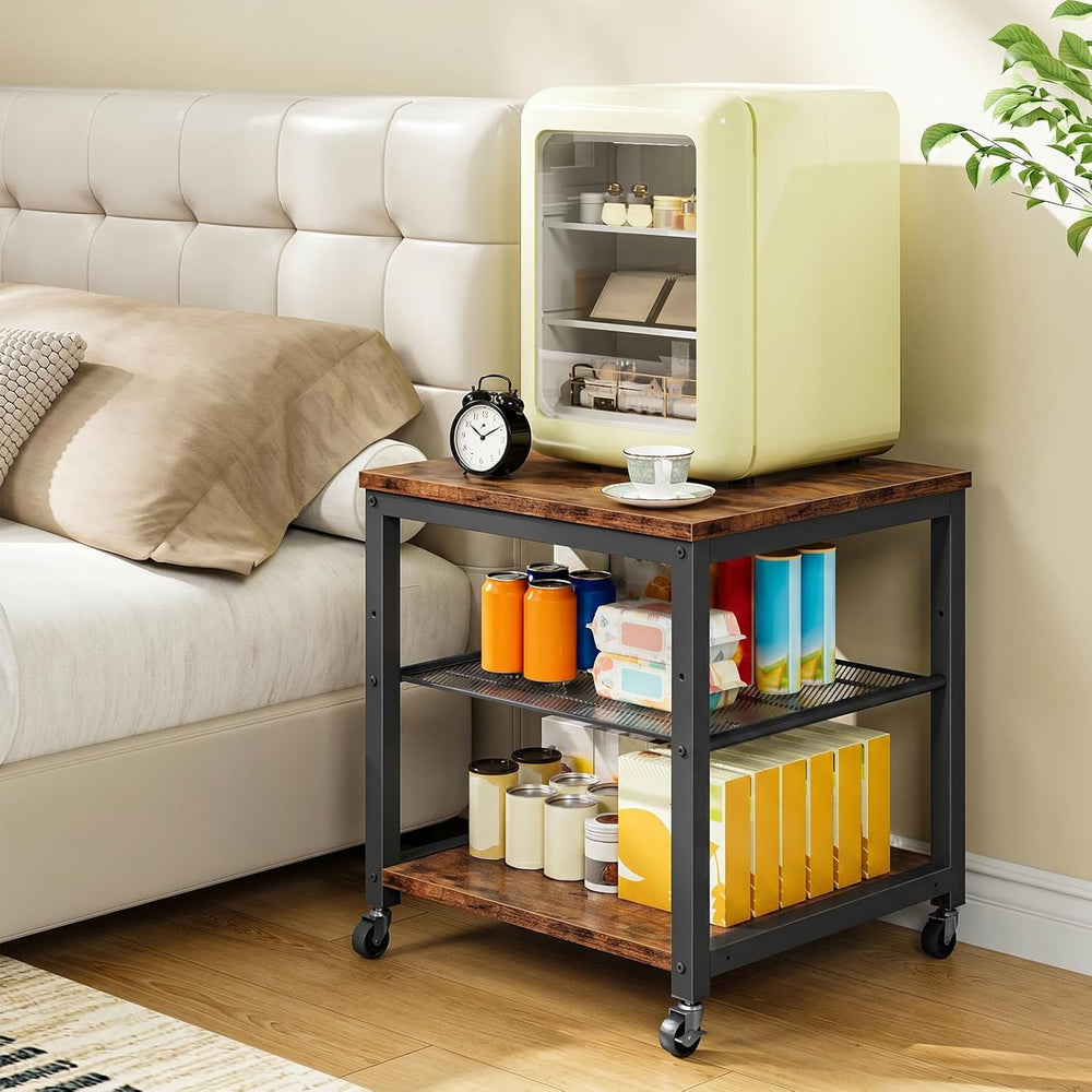 HOOBRO Mini Fridge Stand, Mini Fridge Cabinet with 2-Tier Storage Shelf, 19.7...