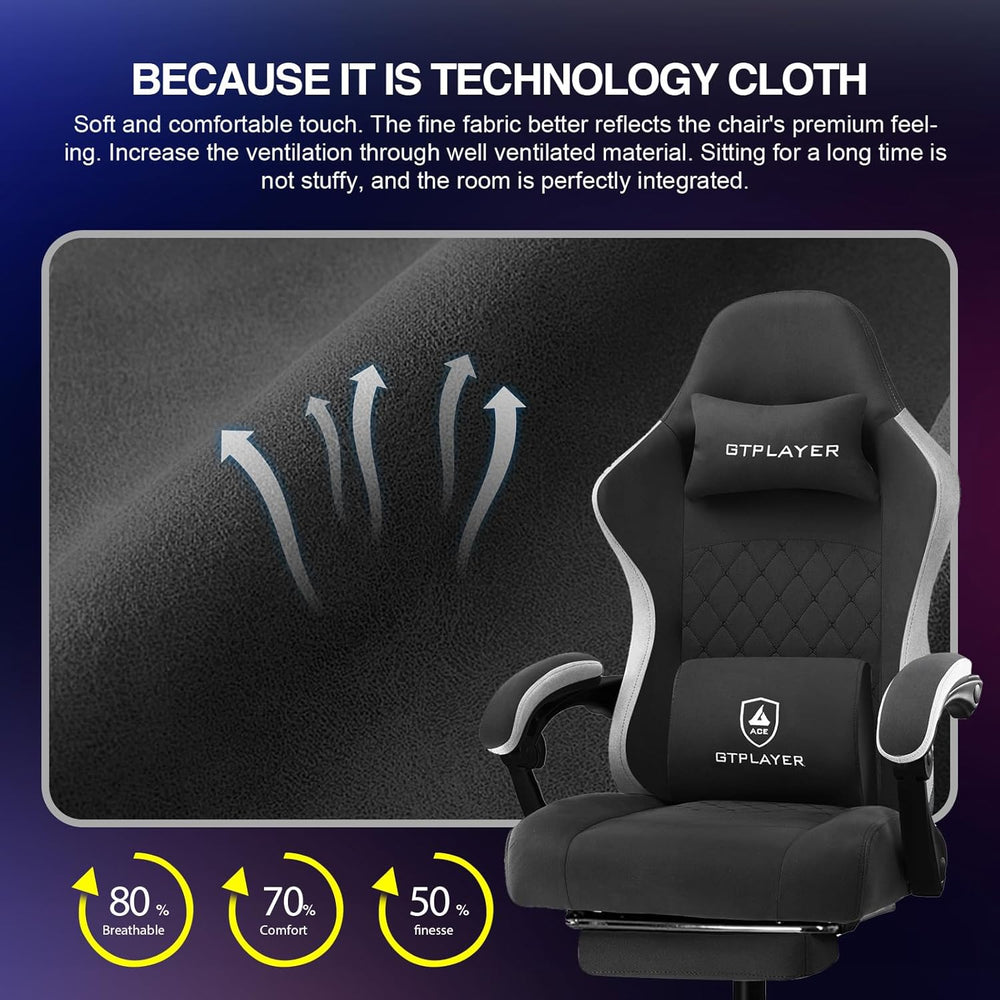 GTPLAYER Gaming Chair, Computer Office Chair with Pocket Spring Cushion, Link...