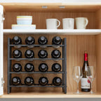 IBUYKE Metal Wine Racks Countertop,16 Bottles Wine Bottle Holder,TMJ903H | 4 Tiers Wine Rack Wine Rack Freestanding Wine Storage Cabinet for Home Kitchen Pantry Wine Cellar Bar