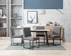 CIMOTA Modern Dining Chairs Set of 6, Leather Dining Room Chairs Upholstered Mid Century Armless Guest Side Chair with Black Base for Dining Room/Kitchen, Vintage Grey 6PCS