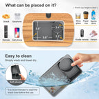 Lap Beanbag Tablet Pillow Stand,Adjustable iPad Holder with Snack Bowl,360° Rotating Clip for 4.7-13" Kindle,Phone,Tablet.Ideal for Hands-Free Reading and Relaxation on Bed,Couch,Recliner,Gray