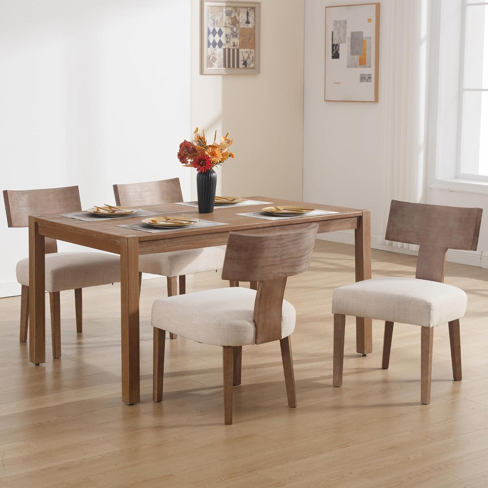 Farmhouse Dining Chairs Set of 6, Mid Century Modern Kitchen Chair Upholstere...
