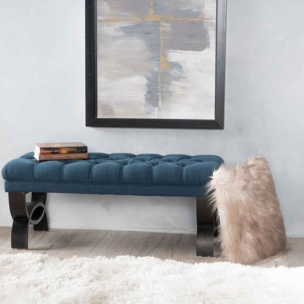 Merax 41” Upholstered Entryway Bench, End of Bed Ottoman Seat with Solid Wood...