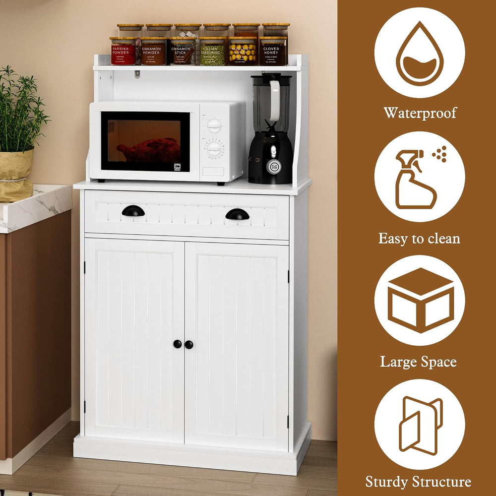 HLR 54" Kitchen Pantry Storage Cabinet with Drawer and Adjustable Shelve...
