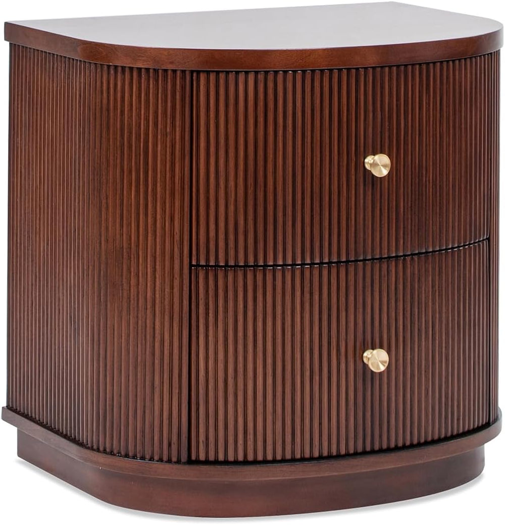 Jennifer Taylor Home Valentine 24" 2-Drawer Storage Side Table, Dark Wal...