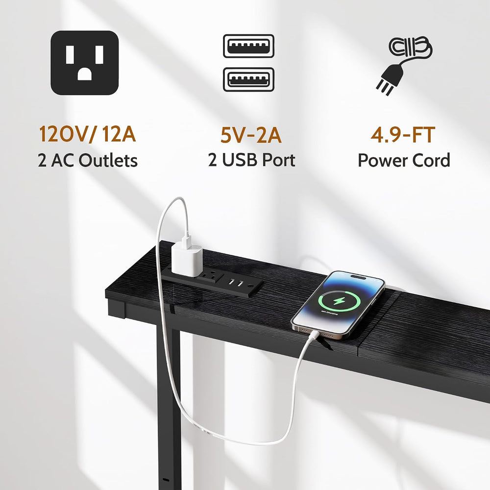 78.8inch Narrow Console Table, Behind The Couch Table with Charging Station |...