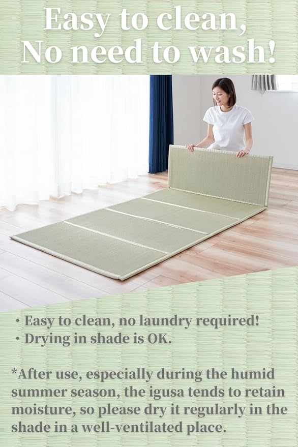 BJDesign Japanese Tatami Mat (Igusa Mattress), Foldable, Rush Grass, Floor Sleeping Japanese Futon Mattress Meditation Yoga Zen (Twin XL)