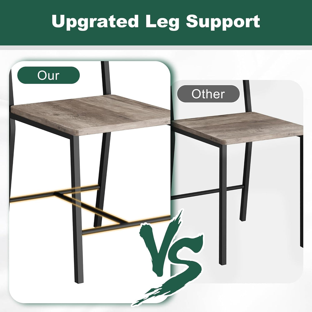 Shintenchi Kitchen Table Chairs Set of 4 with Bench and Chairs, Oak Gray | Di...