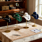 Necklace Display Stand For Selling Velvet Chain Jewelry Bust Holder Organizer With Stainless Steel Stand Jewelry Display