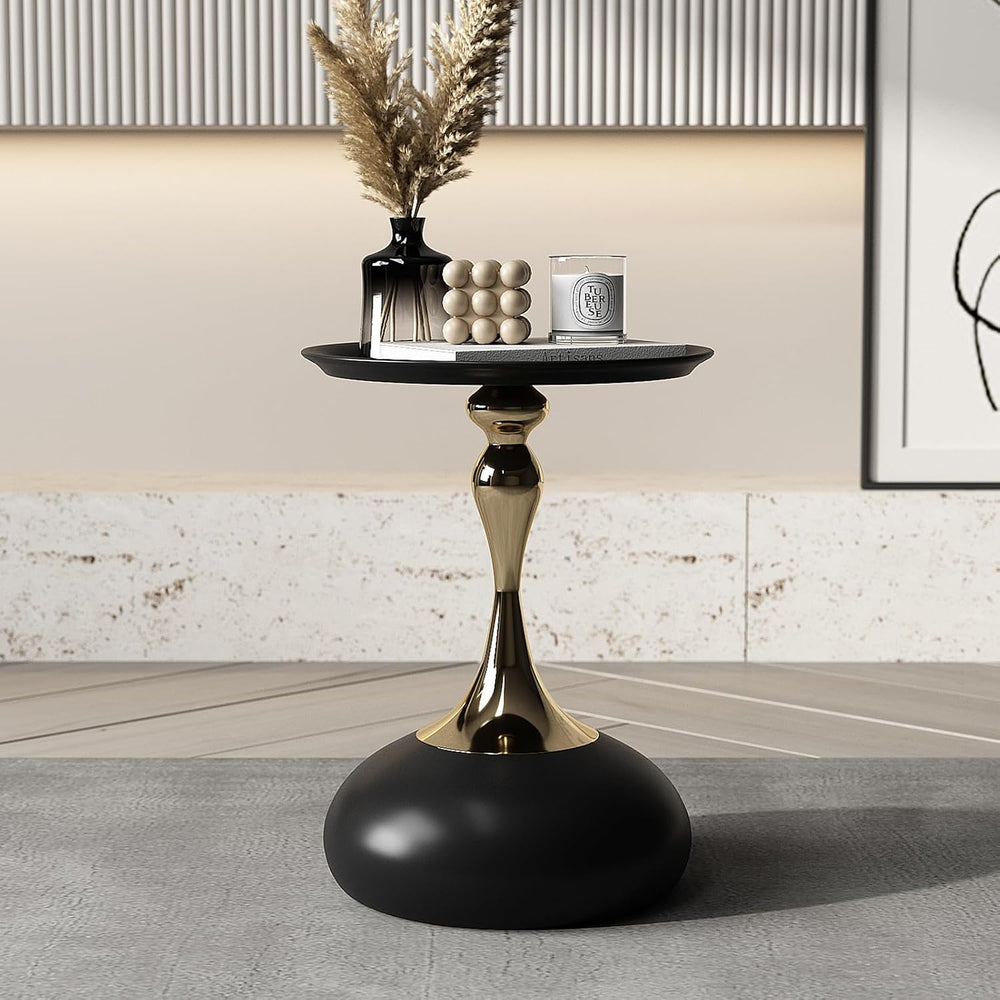 Modern Side Table with Weighted Base, Scratch-Resistant & Nano-Coated Fin...