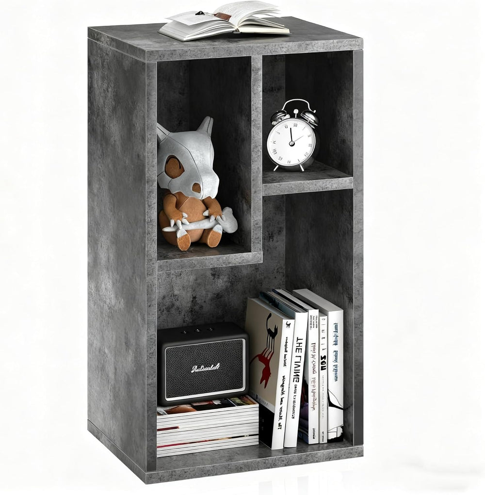 VECELO 4-Tier Rolling Bookshelf，Pearl White