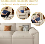 EASE MOOSE Leather Sectional Couch, Oversized Modular Sectional Sofas, Wide Deep Seat Modular Couch, Scratch Resistant Faux Leather Material, L Shaped Sofa for Big Spaces, Beige