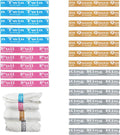 24 Packs Bed Sheet Organizer and Storage Size Label Bands, Elastic Sheet Folder Keeps for Linen Closet Organizing Multicolored Jacqaurd Bedding Straps for Sheet Label Bands-7K, 7Q, 5F, 5T
