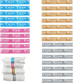 24 Packs Bed Sheet Organizer and Storage Size Label Bands, Elastic Sheet Folder Keeps for Linen Closet Organizing Multicolored Jacqaurd Bedding Straps for Sheet Label Bands-7K, 7Q, 5F, 5T
