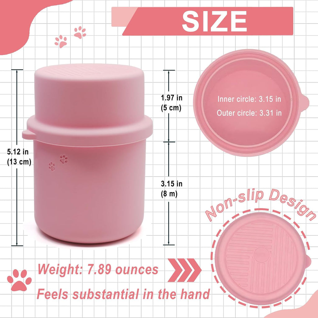 Original Canned Dog Food Storage Container | Silicone Can Cover Pet Food Sealer | BPA Free, Airtight, Dishwasher & Freezer Safe (2 Pcs Pink)
