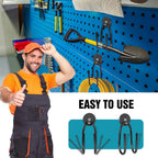 Strong Magnetic Hooks，Heavy Duty Storage Straps Tool Organizer for Extension Cords, Hoses, Cables, Ropes, Drills,Wall Mount for RV and Garage (2 PCS 50 Pounds) (Black-2PCS)