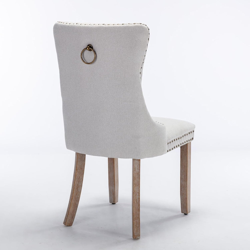 Ball & Cast Contemporary Upholstered Dining Chairs Set of 2, Button Tufte...