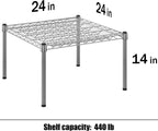 24" Deep x 24" Wide x 14" Height Wire Shelving Kit | 1-Tier | NSF Commercial Storage Rack Unit