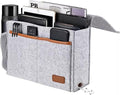 Bedside Caddy,Felt Bedside Storage Organizer, Hanging Storage for Dorm Bed Sofa for tablet Magazine Phone Remotes and Water Bottle Holder (Light Grey)