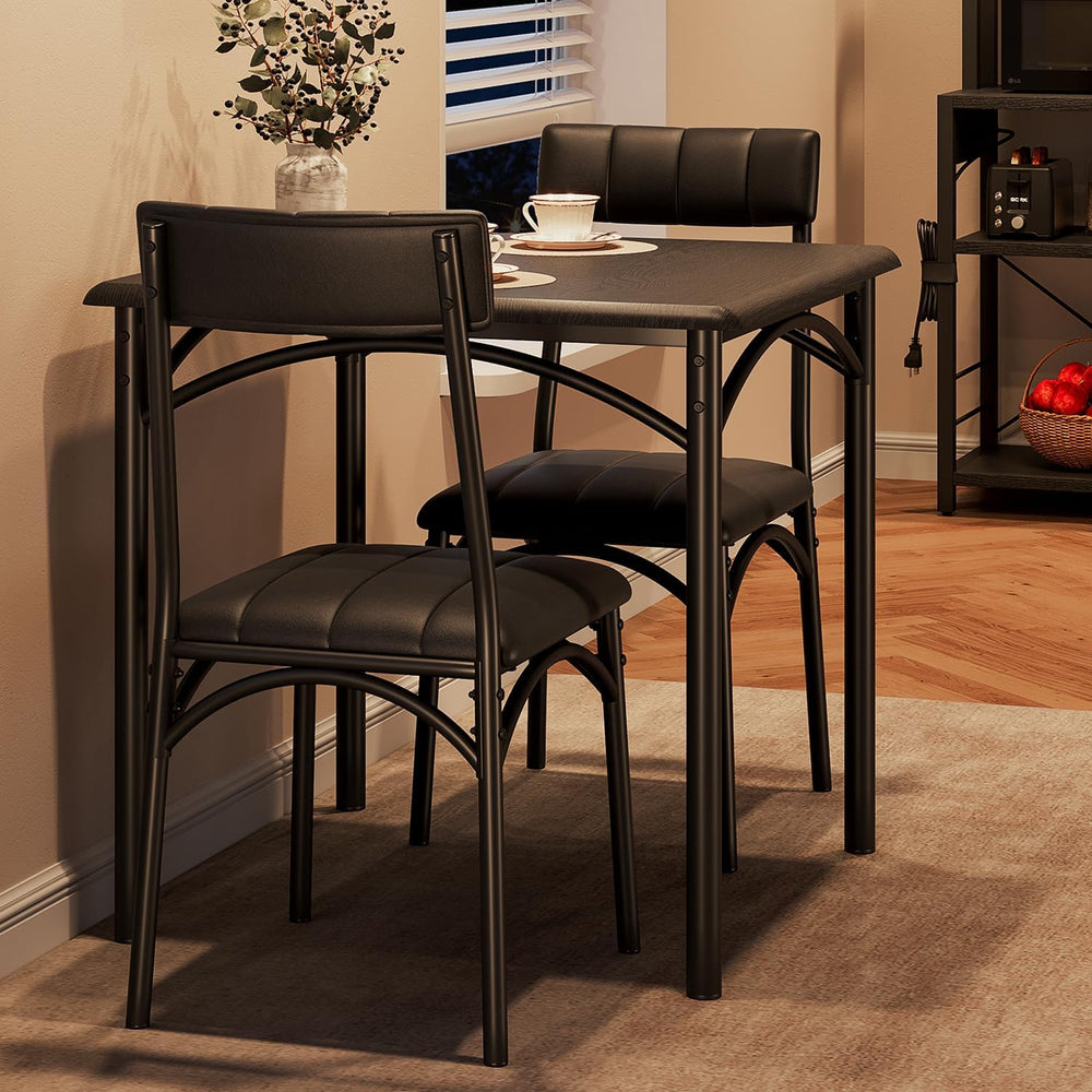 Amyove Kitchen Table and Chairs for 2, Square Dining Room Table Set with 2 Up...