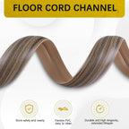 Floor Cord Cover 10FT Cord Covers for Wires on Floor Protect Wires & Prevent Trip Hazards, Easy to Cut for Home, Office, School, Concerts, Cavity W0.6in x H0.32in