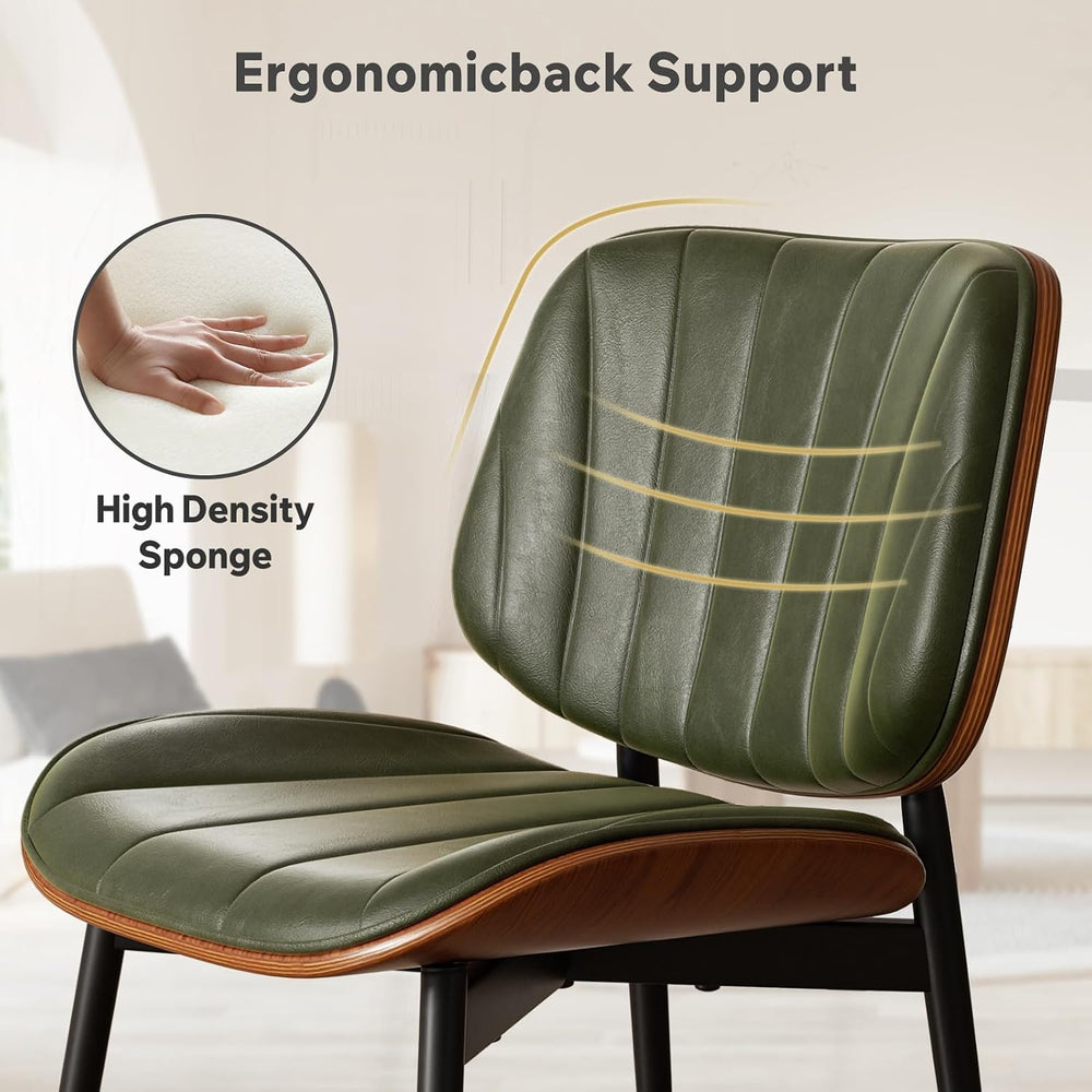 Dining Chairs Set of 2, Mid Century Modern Dining Room Chairs, Upholstered Fa...