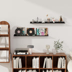 Axeman Floating Shelves for Wall - Picture Ledge Shelf Set of 2-36 Inch Black Floating Shelves with Lip - Picture Shelf for Wall with Ledge - Photo Ledge Shelves for Pictures Nursery Books