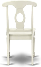 East West Furniture VAKE5-LWH-W 5 Piece Kitchen Table Set for 4 Includes an Oval Dining Room Table with Butterfly Leaf and 4 Solid Wood Seat Chairs, 40x76 Inch, Linen White