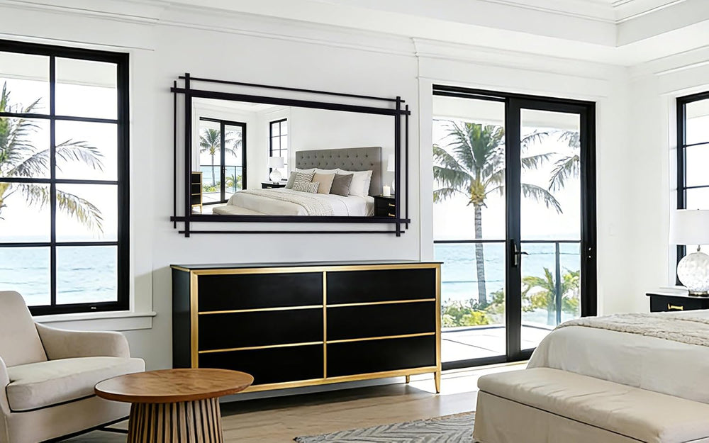 Black Full Length Mirror, 64''X34.2'' Modern Decorative Mirro...