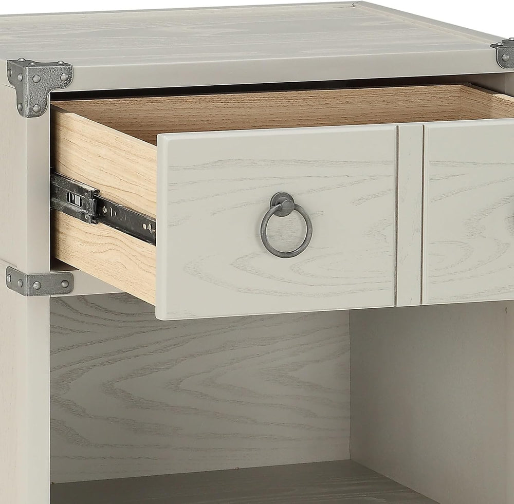 Gray Finish Nightstand, 2-Drawer Nightstand,for Small Spaces