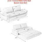 ERYE 73.2" Queen Size Sleeper Sofabed Modern 3 in 1 Convertible Loveseat Sofa&Couch, Velvet Upholstered Love Seat Sofa with Pull Out Sleep Couch Bed and W/Pillows Armrests for Home Apartment RV