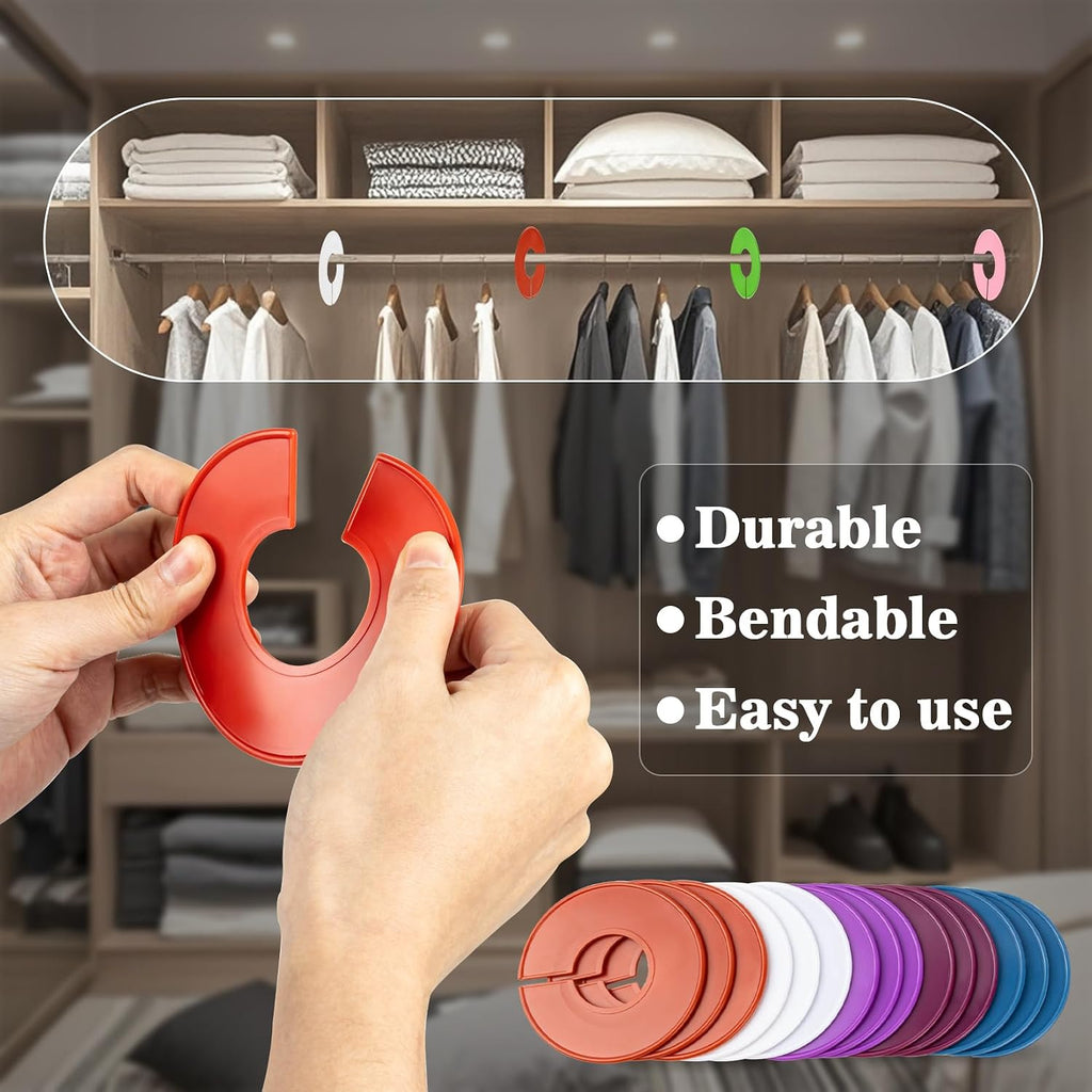 Sukh 50 Baby Closet Dividers Durable - Home Closet Organizer & Storage | Colorful Plastic Rack Divider, Large Hanger Labels, Hanging Clothes Size Dividers, for Boutique Settings & Nursery Essentials