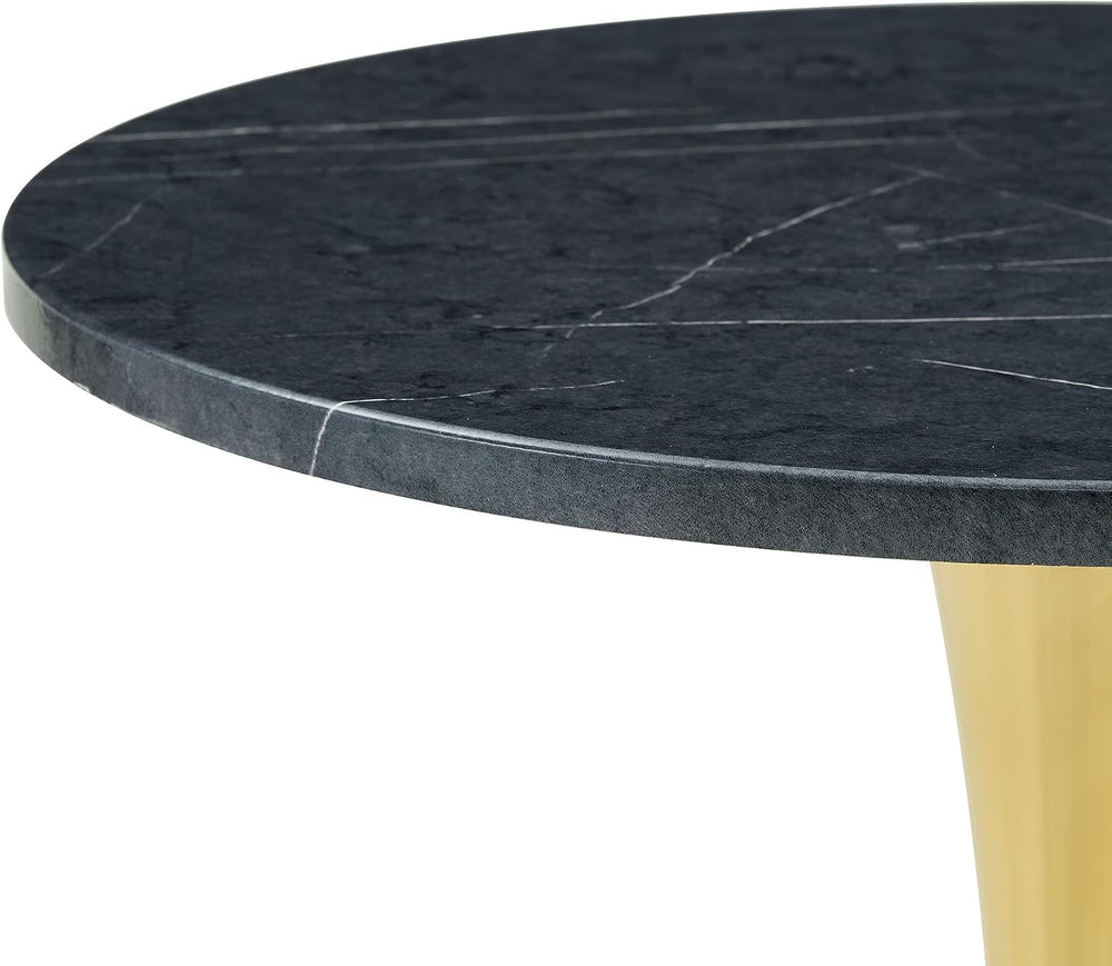 Round Dining Table, 23.6" Circle Tulip Table with Thickened Tabletop &am...